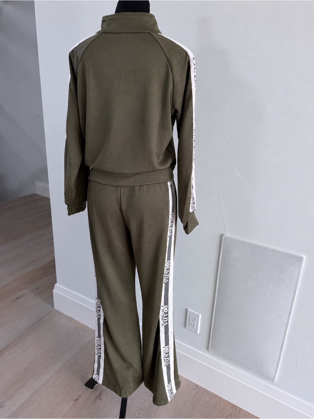 Prada Olive Green Zip-Front Tracksuit Matching Set size S - Picture 7 of 7